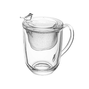 Caneca Bird C/ Tampa E Filtro 350ml Cristal De Chumbo Wolff
