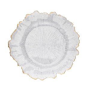 Sousplat Plastico Com Fio De Ouro 33cm 20547 C/1UN Wolff