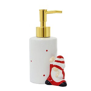 Saboneteira Natalina Dispenser Gnomo 17cm RS1909