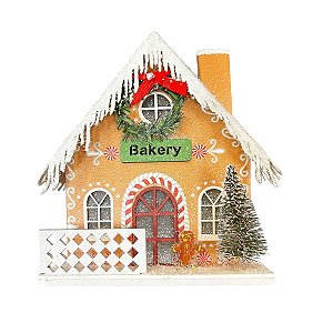 Casinha Natalina De Doces C/LED 15cm 1unid CA358