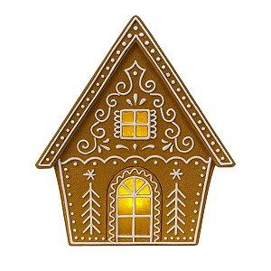 Casinha Natalina Ginger De LED 21cm 2AAA  1unid RS3566