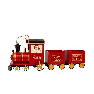 Trem Decorativo Vermelho 34cm 1Un ME1153