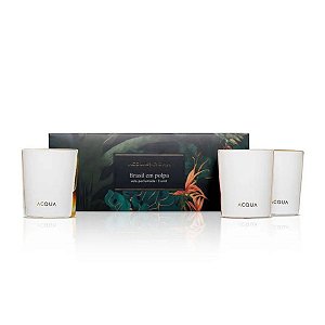 Kit Vela Perfumada Acqua Aroma Tropicaliza 60g c/ 3und Brasil em Polpa