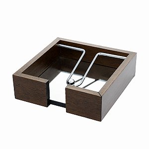 Porta Guardanapo De Madeira Aramado C/ Espelho 15cm 12667