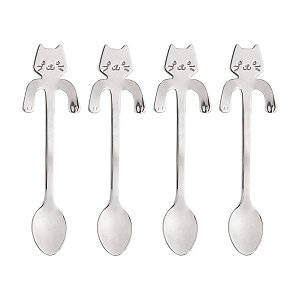 Colher  P/ Cha Prata Cat  Em Aço 4Pçs Wolff
