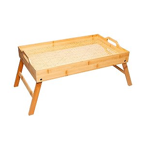 Bandeja De Café Da Manhã Dobravel  De Bambu 50x30x21cm 20840