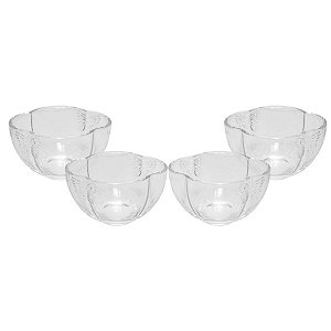 Prato Bowls P/ Sobremesa Butterfly De Vidro C/4 11x11x6,5cm 20599 Wolff