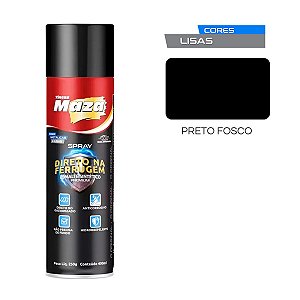 Spray Esmalte Direto Na Ferrugem Preto Fosco 250G