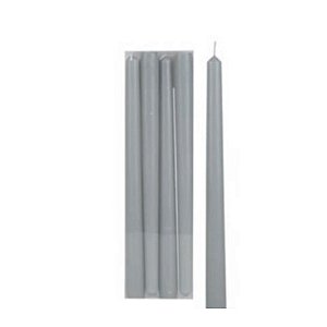 Vela Banquete Parafina Cinza C/4unid 25x2cm 1021889