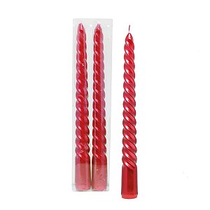 Vela Banquete Espiral Vermelha 20x1cm C/2unid 1021701