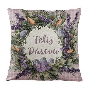Almofada De Páscoa Poesia Feliz Páscoa 499176 40cm