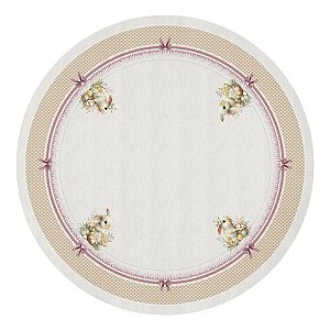 Toalha De Mesa De Pascoa Redonda Ternura 180cm 198049