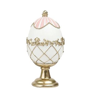 Ovo De Pascoa My Lord Faberge Branco 15x7,5cm 1099906 1Unid