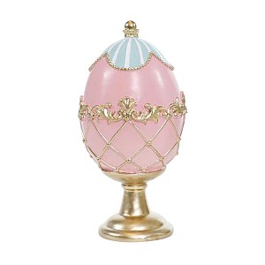 Ovo De Pascoa De Pascoa My Lord Faberge Rosa 15x7,5cm 1099906 1Unid