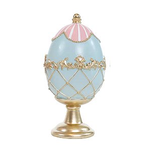 Ovo De Pascoa De Pascoa My Lord Faberge Azul 15x7,5cm 1099906 1Unid