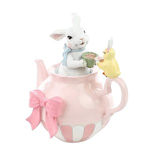 Coelho De Pascoa Tea Party Bule Chá Da Tarde 20cm 1067840 1Unid