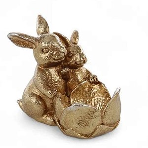 Coelho Da Pascoa Goldy Cesto Flor 16x6cm 1094429 1Unid