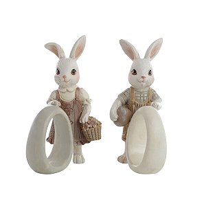 Porta Guardanapo De Pascoa Coelho La belle 10x4x7cm C/ 2Und 1098966