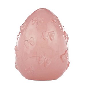 Ovo De Pascoa Luminaria C/Led e Movimento Em Vidro Rosa 3 Pilhas AA  25cm 1099038