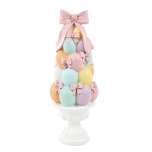 Arvore De Pascoa De Mesa Tea Party Ovos C/ Laço 31cm 1067844