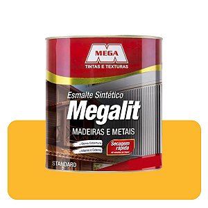 Esmalte Megalit Amarelo 0,900ml Brilhante Sintético Solvente Mega