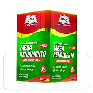 Tinta Mega Rendimento Branca 18L Acrílica Fosco Standard Rende Mais