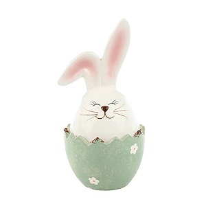 Coelho Da Pascoa Pote Rainbow  Verde 20x11cm 1Un 1094538