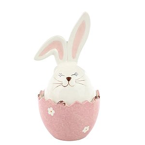 Coelho Da Pascoa Pote Rainbow  Rosa 20x11cm 1Un 1094543