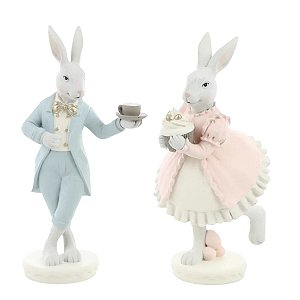 Coelho Da Páscoa La Belle Casal C/ Xicara 21x11cm Resina 1094142