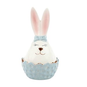 Coelho Da Pascoa Pote Azul Cerâmica Rainbow 13cm 1Un 1067911