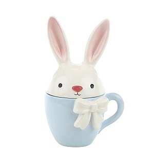 Coelho De Pascoa Caneca Cerâmica Sweet Azul 20cm 1Un 1094584