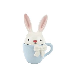 Coelho De Pascoa Caneca Cerâmica Sweet Azul 17cm 1Un 1094520