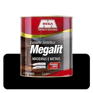 Esmalte Megalit Fosco Preto 0,900ml Sintético Solvente Mega