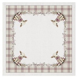 Toalha De Mesa De Pascoa 140x140cm  Encanto Açucarado Ovelha