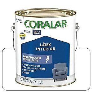 Coralar Branco 3,6L Latex + Tinta Econômica Coral