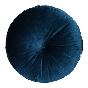 Almofada Redonda Azul Marinho C/ Botão 472334 50cm Belchior