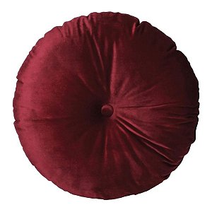 Almofada Redonda Bordô C/ Botão  472328 50cm Belchior