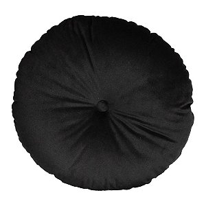 Almofada Redonda Preta C/ Botão 472337 50cm Belchior