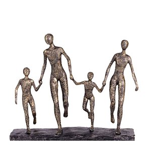 Escultura Familia Em Metal 22970 32x38x11cm Mart