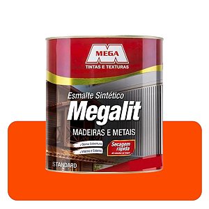 Esmalte Megalit Laranja Brilhante 0,900ml Solvente Mega