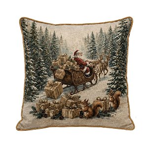 Almofada Natalina Bosque Papai Noel 43cm 445646