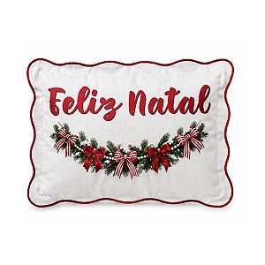 Almofada Natalina Baguete Holiday Bows 36x56,5cm 445641