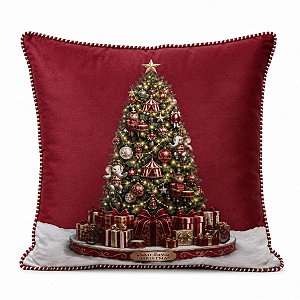 Almofada Natalina Circo Noel  Arvore 43cm 445629