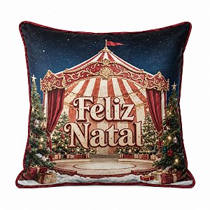 Almofada Natalina Circo Noel Feliz Natal 43cm 445628