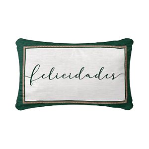 Capa Almofada Natalina Baguete Exuberancia Felicidades 35x55cm 345614