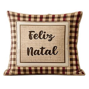 Capa De Almofada Natalina Exuberancia Prosperidade Feliz Natal 50cm