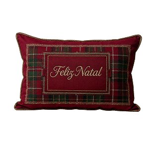 Almofada Natalina Baguete Exuberancia Feliz Natal 35x55cm 445602