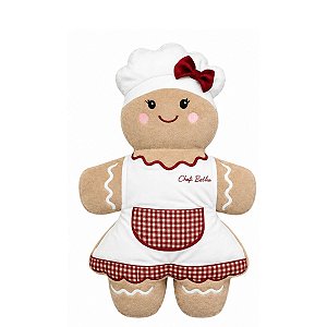 Almofada Natalina Biscoito Ginger Bella Chef Bella 59x39,6cm 445592