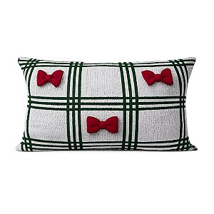 Almofada BagueteTricô Tresse Holiday Bows C/ Laços 35x55cm 432279