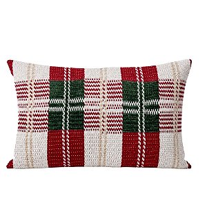 Almofada BagueteTricô Tresse Holiday Bows Xadrez 35x55cm 432277